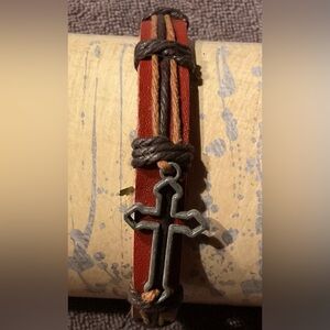 Leather and Rope Adjustable Bracelet